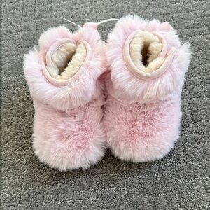 UGG Pink Fluffy Baby Walker Shoes